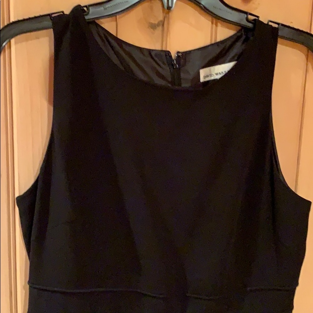 David Warren pleated skirt sleeveless dress in black